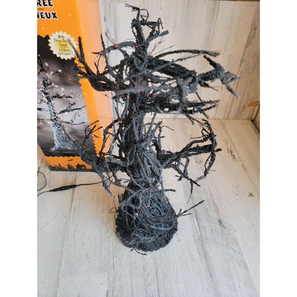 Hallmark light Halloween tree 17" fiber optic glow village home decor figure - Picture 1 of 7